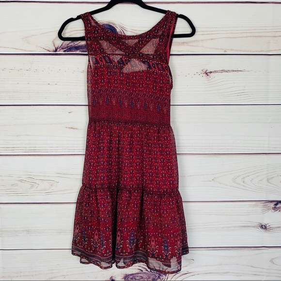 Band of gypsies rust boho dress tie back… - Picture 1 of 7